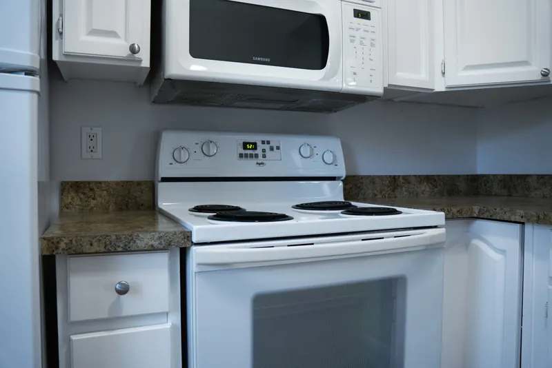 Upper kitchen counter and cabinetry